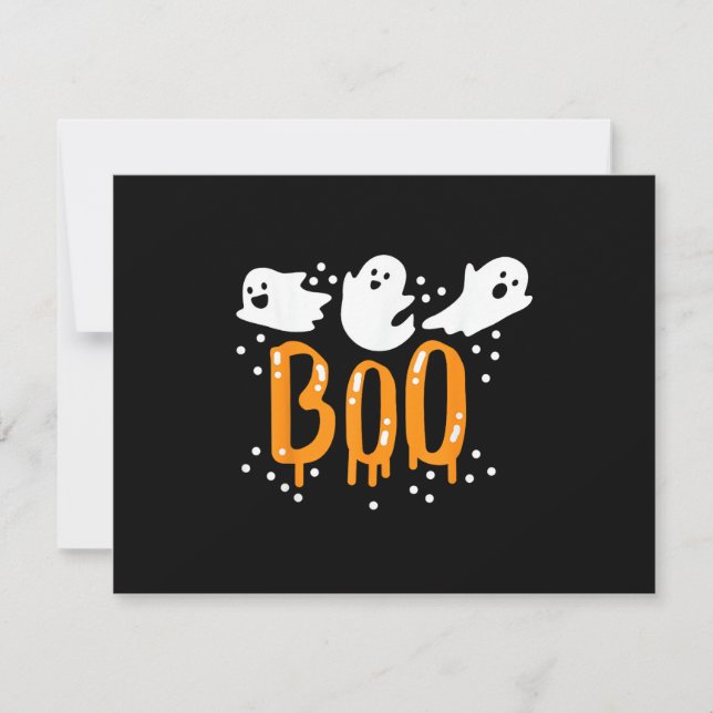 Halloween Ghost Boo Cute RSVP Karte (Vorderseite)