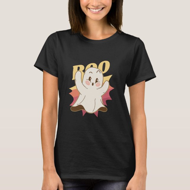 Halloween Ghost Boo Niedlich T-Shirt (Vorderseite)