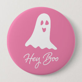 Halloween Ghost Boo Pink und White Button Button