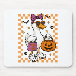 Halloween Ghost Bow Coquette Trick or Tree Mousepad
