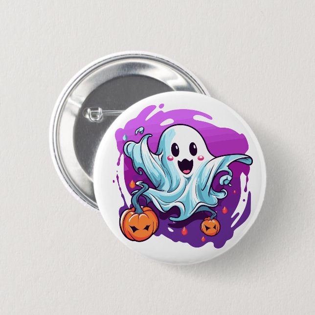 Halloween Ghost-Button Button (Vorne & Hinten)