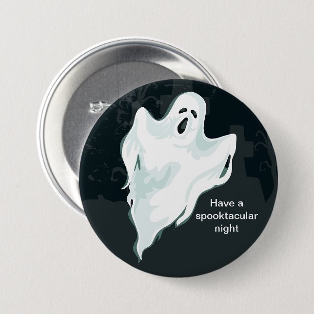 Halloween Ghost-Button Button (Vorne & Hinten)