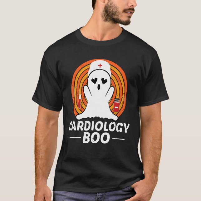 Halloween Ghost Cardiology Boo Nurse Ghost Figurin T-Shirt (Vorderseite)