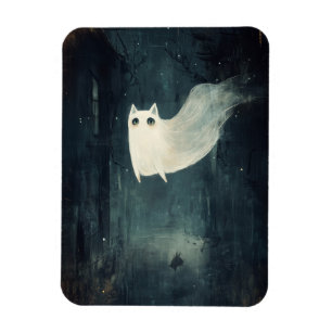 Halloween Ghost Cat Magnet