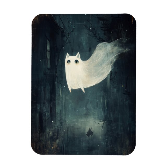 Halloween Ghost Cat Magnet (Vertikal)