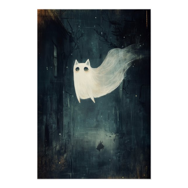Halloween Ghost Cat Poster (Vorderseite)