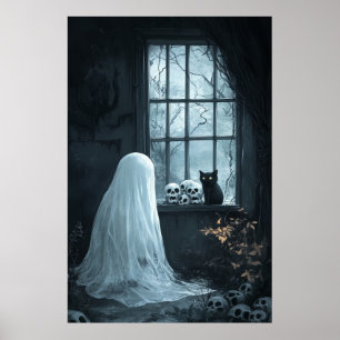 Halloween Ghost, Cat und Skuls Poster