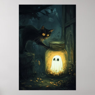 Halloween Ghost Caught in einem Jar Poster