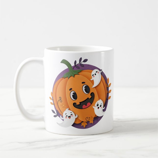 Halloween Ghost Chase Pumpkin Spooky Jahreszeit Kaffeetasse (Links)