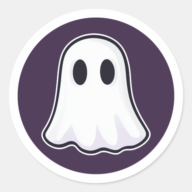 Halloween Ghost Classic Round Sticker (Vorderseite)