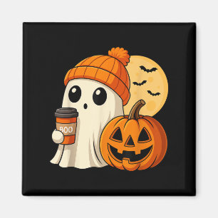 Halloween Ghost Coffee Pumpkin Spookkin Jahreszeit Magnet
