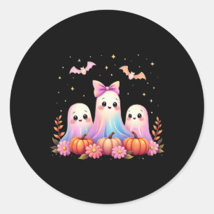 Halloween Ghost Coquette Bow Fall Pumpkin Spooky S Runder Aufkleber