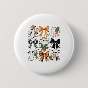 Halloween Ghost Coquette Bow Floral Pflanze Tree L Button