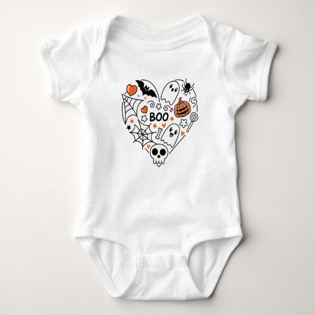 Halloween, ghost, custom, personalized  baby strampler (Vorderseite)