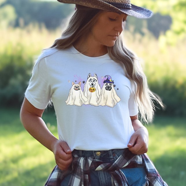 Halloween Ghost Dog Kostüm T-Shirt (Von Creator hochgeladen)