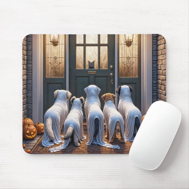 Halloween Ghost Dogs Mousepad (Mit Mouse)