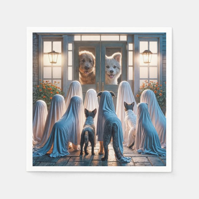 Halloween Ghost Dogs Serviette (Vorderseite)