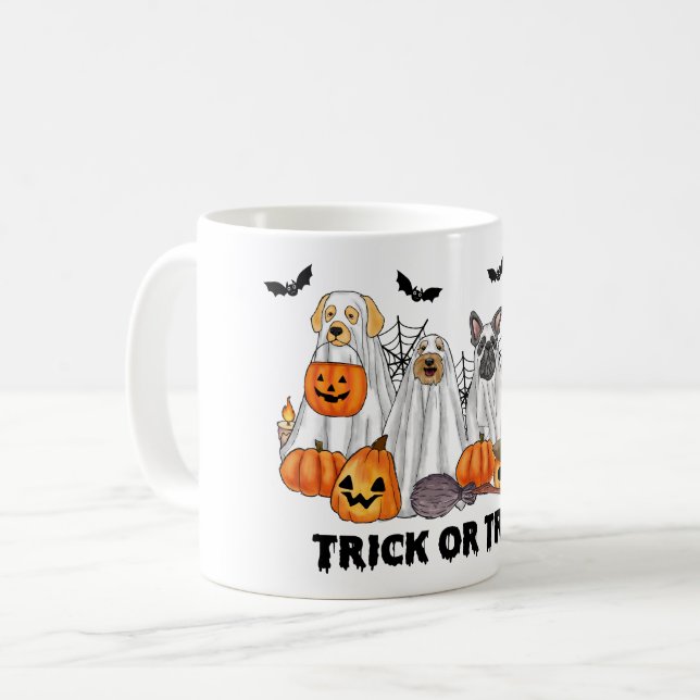 Halloween Ghost Dogs Tasse (Vorderseite Links)