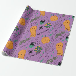 Halloween Ghost Doodles Lila Muster Geschenkpapier