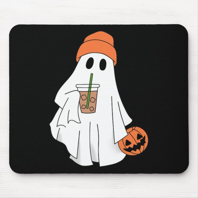 Halloween Ghost Drink Kaffee Geist Eiskaffee M Mousepad (Vorne)