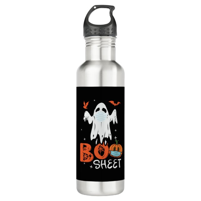 Halloween Ghost Edelstahlflasche (Vorderseite)