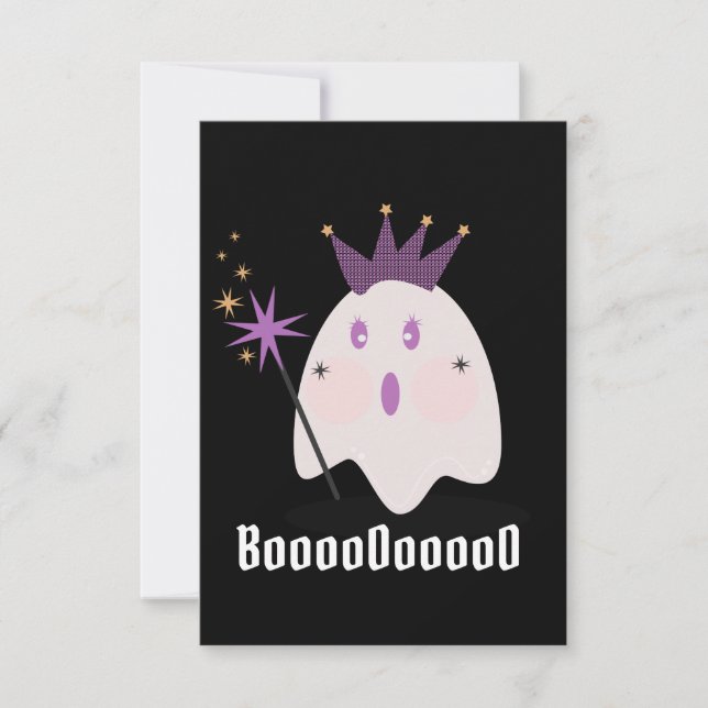 Halloween Ghost Extravagant Princess Boooooooo Karte (Vorderseite)