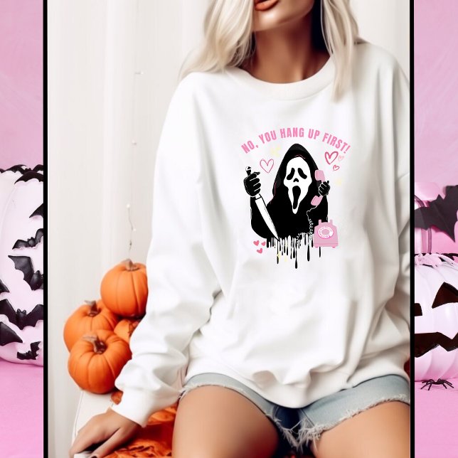 Halloween Ghost Face Funny Womens Sweatshirt (Von Creator hochgeladen)