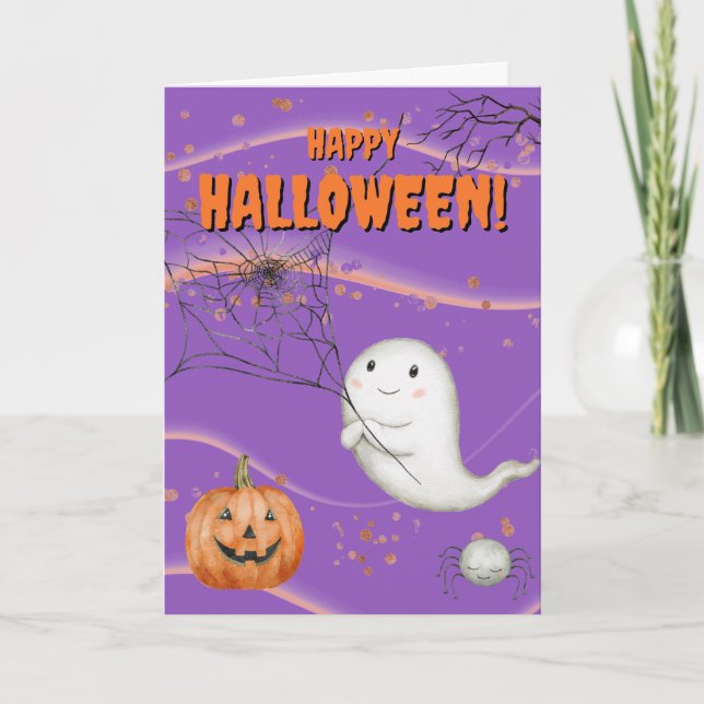 Halloween Ghost Feiertagskarte (Vorderseite)