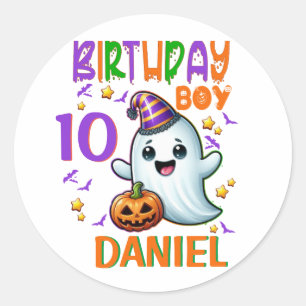 Halloween Ghost Geburtstag Junge Spooky Party Desi Runder Aufkleber
