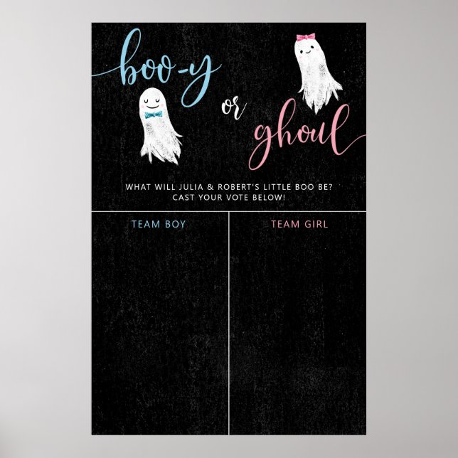 Halloween Ghost Gender Reveal Stimmzeichen Poster (Vorne)