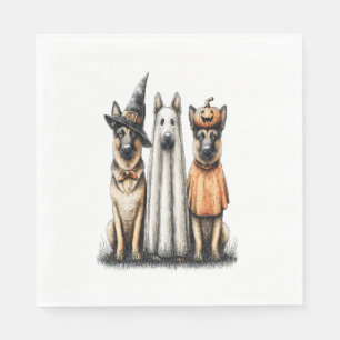 Halloween Ghost German Shepherd Dog Serviette