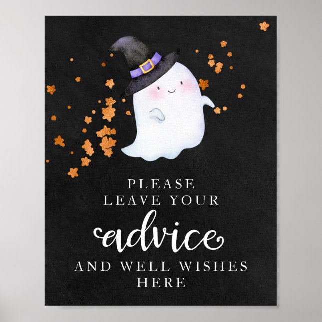 Halloween Ghost Girl Babyduschenratgeber Zeichen Poster (Vorne)
