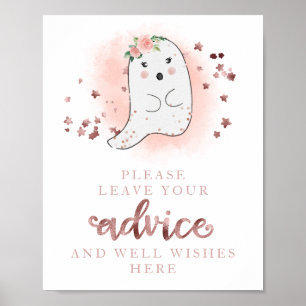 Halloween Ghost Girl Babyduschenratgeber Zeichen Poster