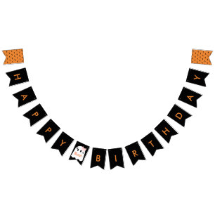 Halloween Ghost Girl Geburtstagsbannerfahnen Wimpelkette