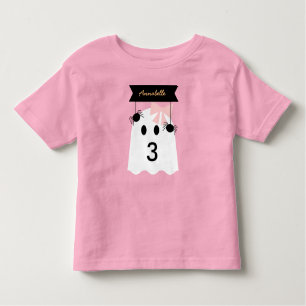 Halloween Ghost Girl Pink Ribbon Geburtstag Kleinkind T-shirt