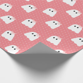 Halloween Ghost Girl Pink Ribbon Polka Dot Muster Geschenkpapier
