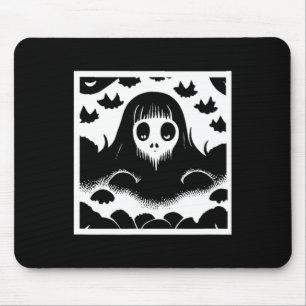Halloween Ghost Girl Spooky Beängstigend Ghosted C Mousepad