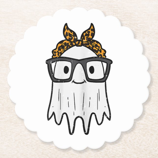 Halloween Ghost Glasses Niedlich Untersetzer (Vorderseite)
