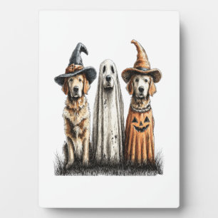 Halloween Ghost Golden Retriever Dog Fotoplatte