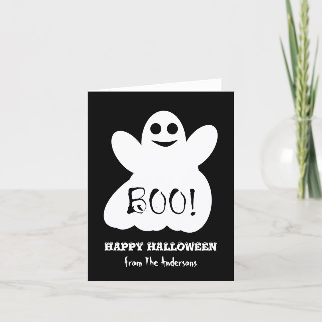 Halloween Ghost Grußkarte Karte (Vorderseite)