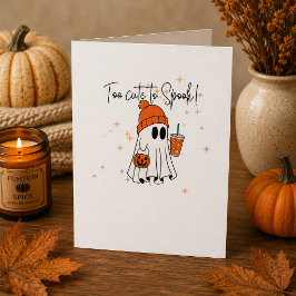 Halloween Ghost Grußkarte, zu Niedlich, um zu spre Karte