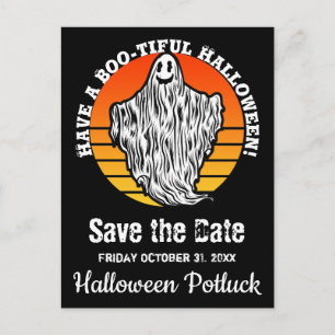 Halloween Ghost haben schöne Rett Datum Postkarte