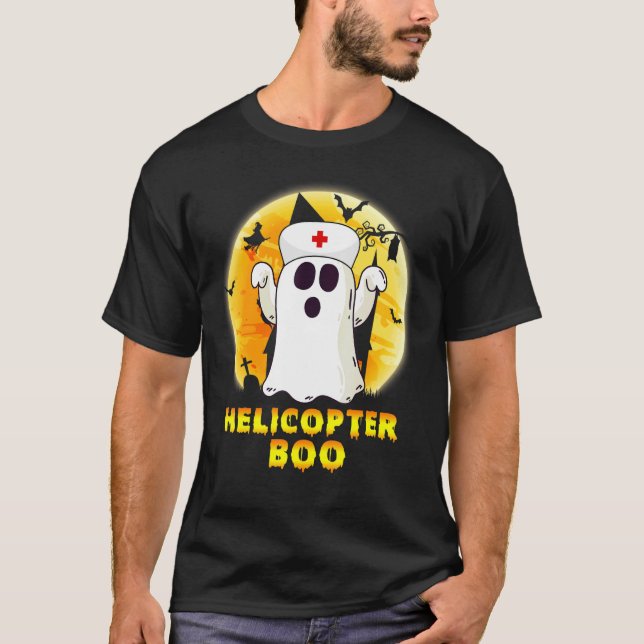Halloween Ghost Helicopter Boo Nurse Nursing Men W T-Shirt (Vorderseite)