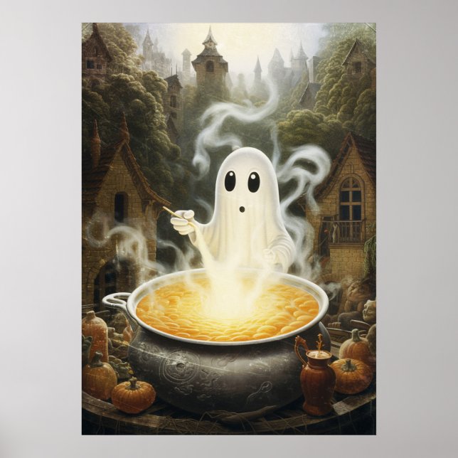 Halloween Ghost Hexe Poster (Vorne)