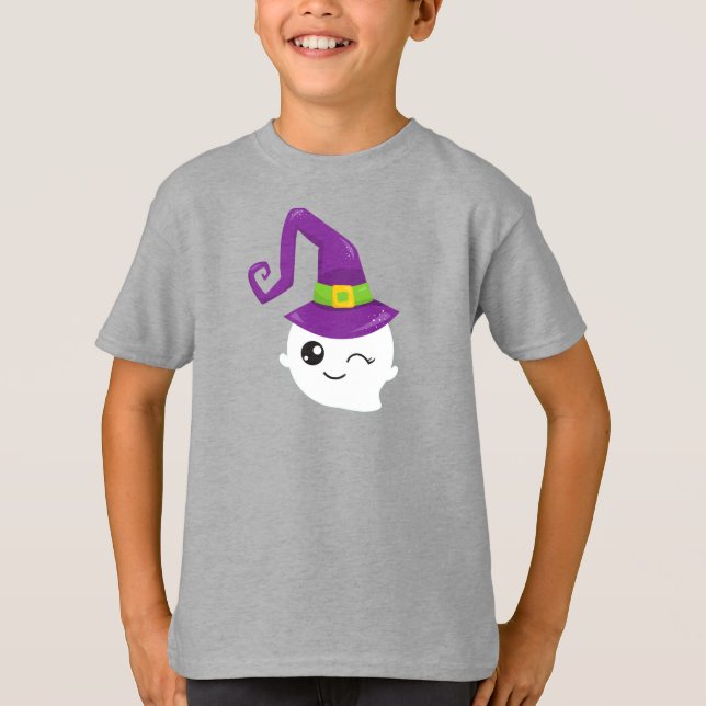 Halloween, Ghost, Hexenhut, Trick oder Treat, Boo T-Shirt (Vorderseite)