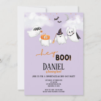 Halloween Ghost Hey Boo Birthday Party Einladung