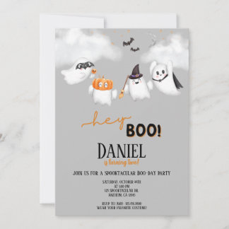Halloween Ghost Hey Boo Birthday Party Einladung