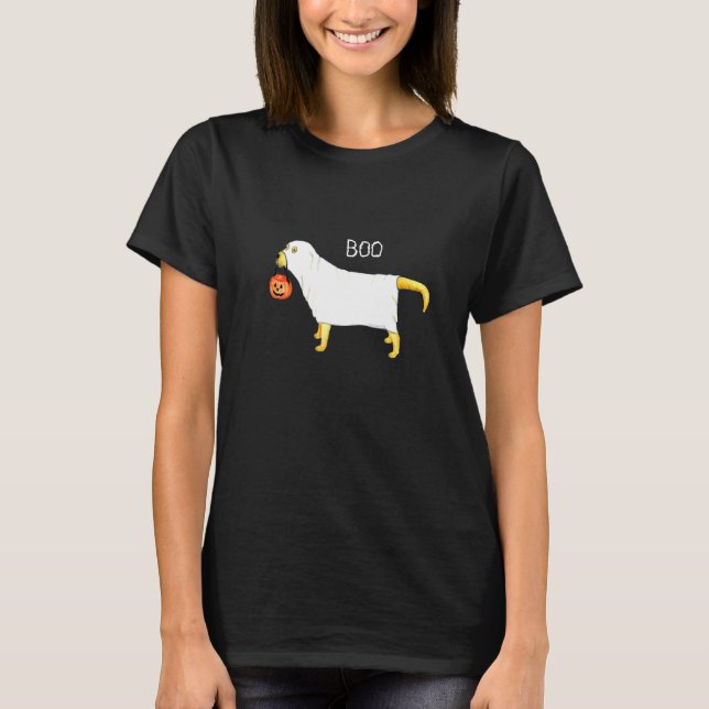 Halloween Ghost Hund Yellow Labrador T-Shirt (Vorderseite)