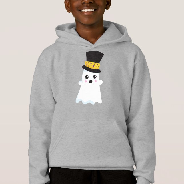 Halloween, Ghost, Hut, Boo, Trick oder Trete Hoodie (Vorderseite)