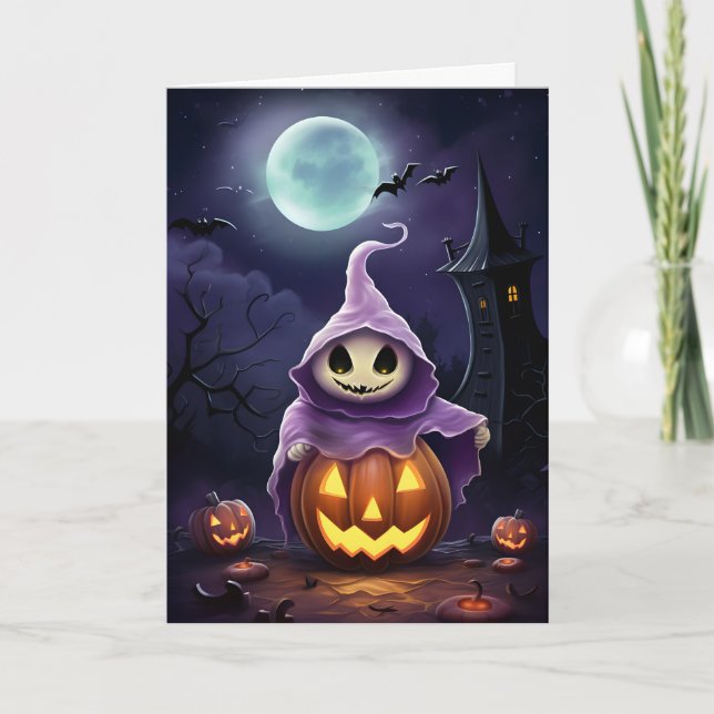 Halloween Ghost Illustration Karte (Vorderseite)